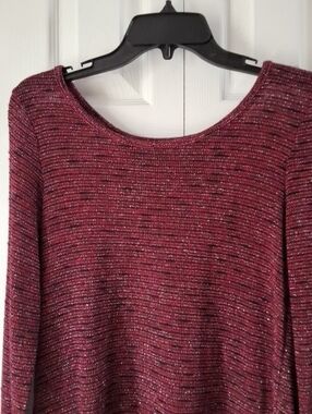 BCX Burgundy Metallic Open Back Top